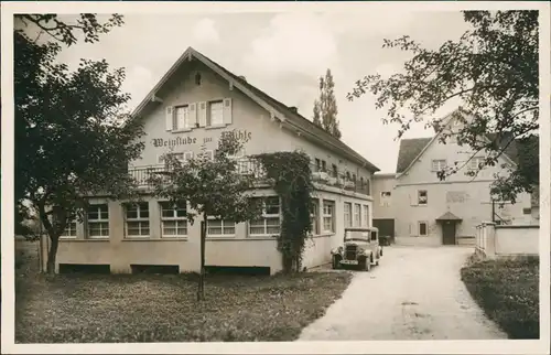 Binzen (Lk Lörrach) Weinstube z. Mühle Binzen Rückseite Auto 1932