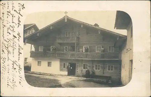 Ansichtskarte .Bayern Bayern Bauernhaus - Familie 1922  gel. Erlau Niederbayern