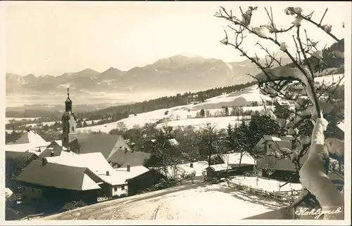 Ansichtskarte Bad Kohlgrub Stadtblick im Winter 1927