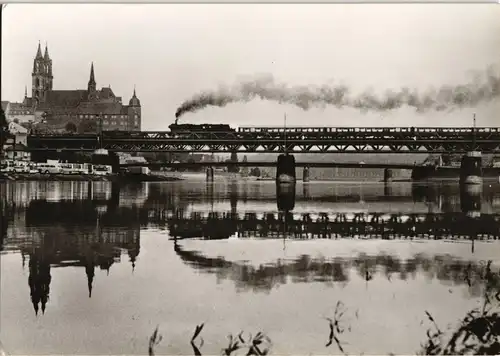 Meißen Dampflokomotive - Baureihe 58.30, Brücke, Albrechtsburg 1982