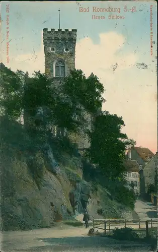 Ronneburg (Thüringen) Partie am Schloss - Handcolorierte AK 1907