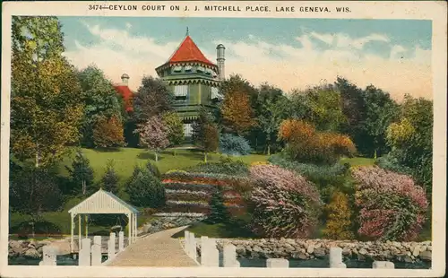 Wisconsin unsortiert CEYLON COURT ON J. J. MITCHELL PLACE, LAKE GENEVA. WISCONSIN USA 1908