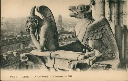 CPA Paris Notre-Dame - Chimères 1920