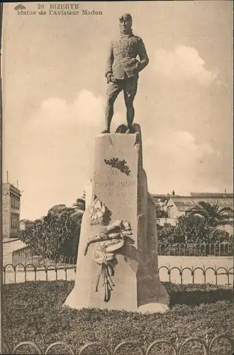 Bizerte بنزرت Ortsansicht Denkmal Statue de l'Aviateur Madon 1910