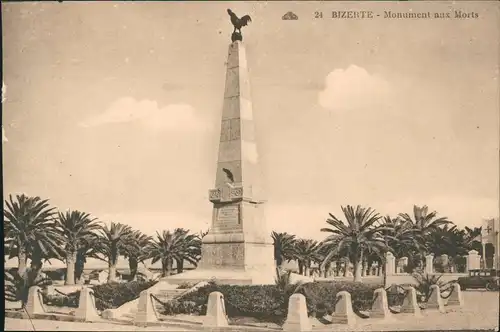 Postcard Bizerte بنزرت Monument aux Morts Denkmal 1910