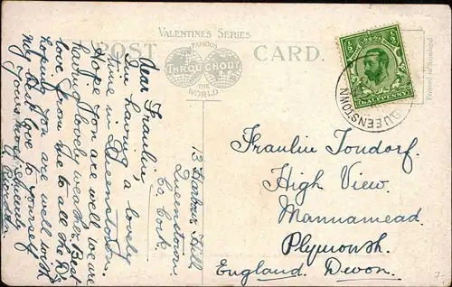 Postcard Cobh Queenstown ST. COLMAN'S CATHEDRAL 1913