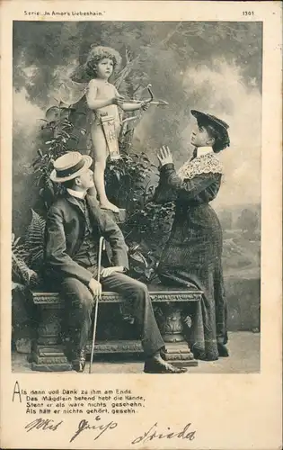Ansichtskarte  Liebe Liebespaare - Love Mann u. Frau In Armors Liebeshain 1905