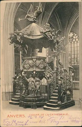 Antwerpen Anvers CHAIRE DE LA CATHÉDRALE 1916   1. Weltkrieg Feldpost gelaufen