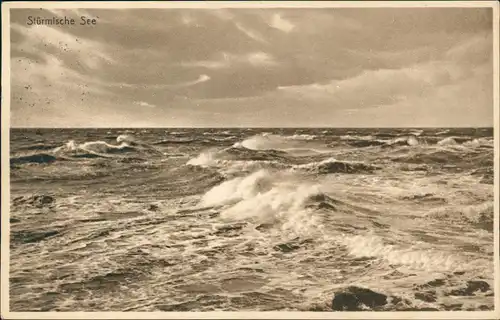 Ansichtskarte .Mecklenburg-Vorpommern Ostsee/ Baltic Sea Stürmische See 1928