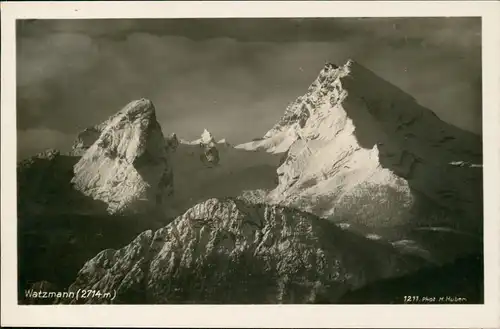 Ansichtskarte Berchtesgaden Watzmann, Fotokarte - Stimmungsbild 1930
