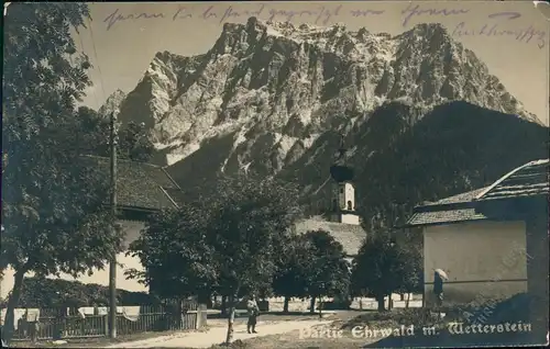 Ansichtskarte Ehrwald Straßenpartie - Fotokarte 1921
