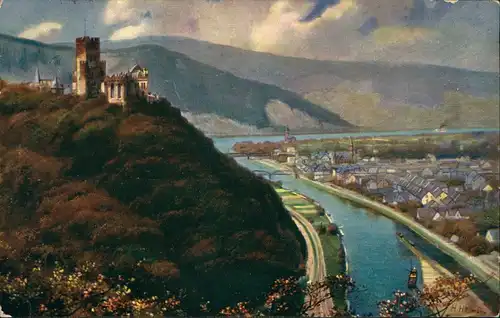 Ansichtskarte Niederlahnstein-Lahnstein Stadt - Künstlerkarte 1913