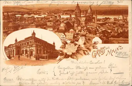 Ansichtskarte Mainz 2 Bild: Stadthalle, Totale 1909