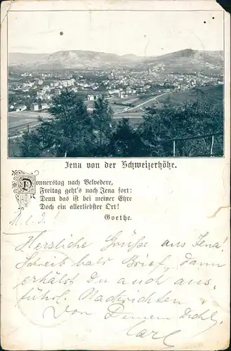 Ansichtskarte Jena von der Schweizerhöhe 1897