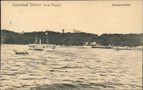 Ansichtskarte Göhren (Rügen) Seepanorama, Hotels Dampfer 1921