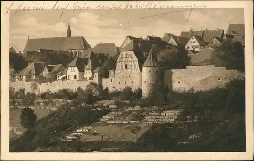 Rothenburg ob der Tauber Blick auf ehemaliges Johanniter- und Franziskanerkloster. 1925