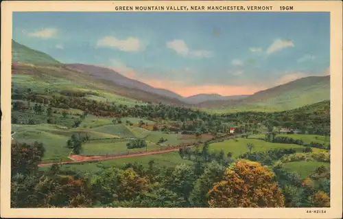 Vermont GREEN MOUNTAIN VALLEY, NEAR MANCHESTER, VERMONT USA 1950