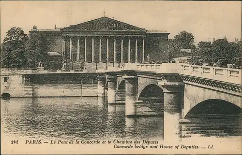 Paris Brücke, Pont de la Concorde et la Chambre des Députés 1922