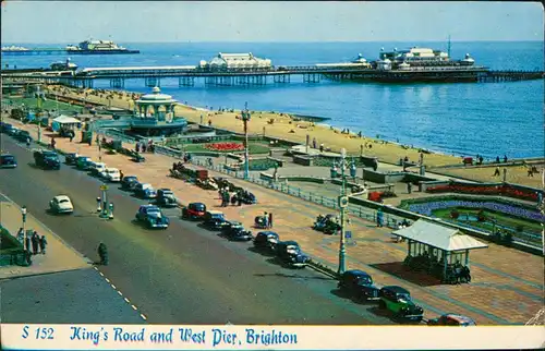Brighton Panoramic View King's Road and West Dier, Brighton 1953
