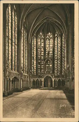 Paris Intérieur de la Sainte-Chapelle Holy Chapel inside (upper chapel) 1920