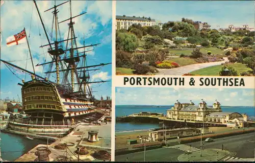 Ansichtskarte  H.M.S. VICTORY SOUTH PARADE PIER PORTSMOUTH & SOUTHSEA 1970