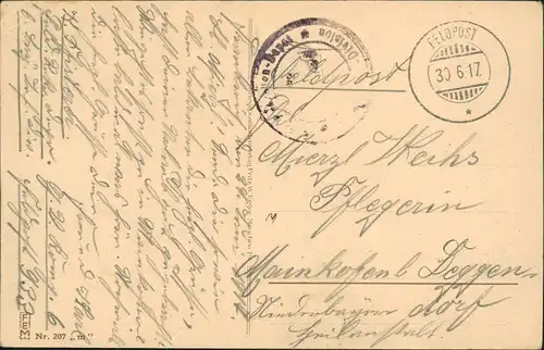 CPA Douai Dowaai Strassen Partie Deutsches Haus 1917   1. Weltkrieg Feldpost