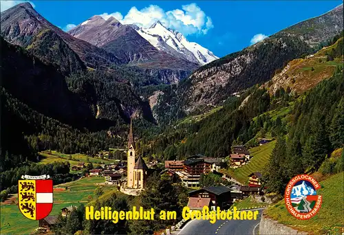 Heiligenblut am Großglockner Ortsansicht mit Berg-Panorama 1990
