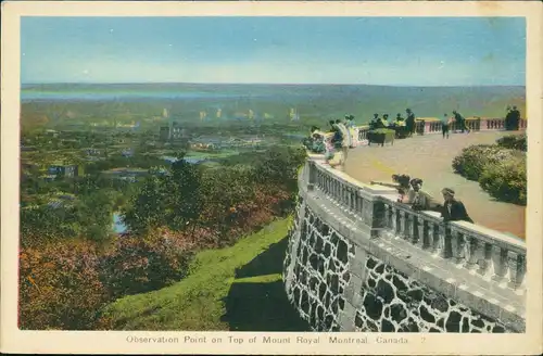 Montreal Observation Point on Top of Mount Royal, Panorama, Canada 1944