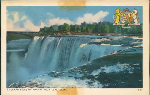 Niagara Falls (Ontario) AMERICAN FALLS OF NIAGARA FROM LUNA ISLAND 1950