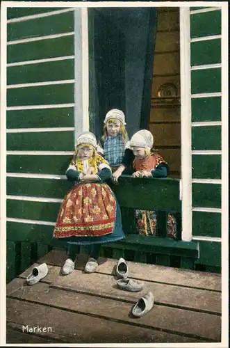 Postkaart Marken-Waterland Insel Marken - Mädchen 1925