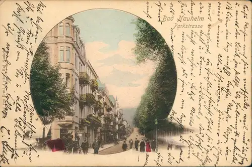 Ansichtskarte Bad Nauheim Parkstraße 1902 Passepartout