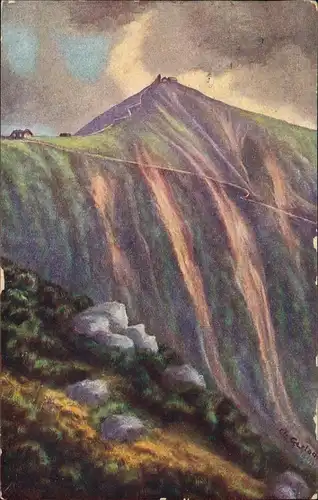 Krummhübel Karpacz Schneekoppe im Riesengebirge Sněžka/Śnieżka 1919