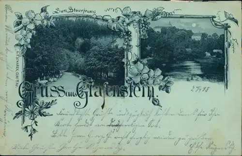 Grottau Hrádek nad Nisou 2 Bild Mondscheinlitho Schloß Grafenstein 1898