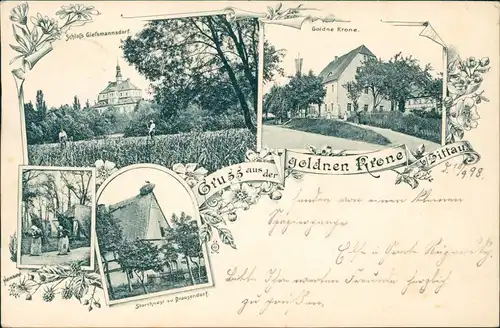 Zittau MB: Drausendorf, Gießmannsdorf, Gasthaus goldene Krone 1897