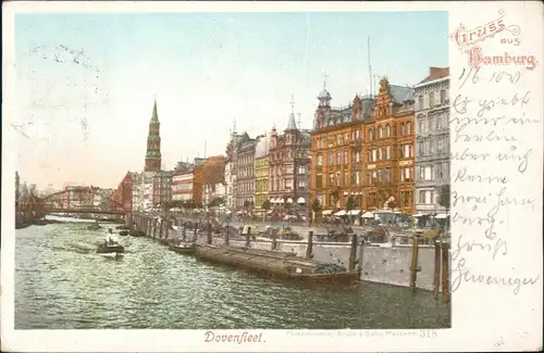 Ansichtskarte Hamburg Dovenfleet. 1899