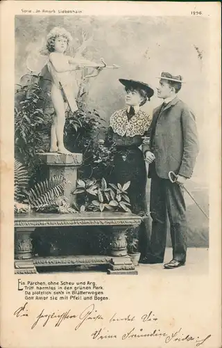 Ansichtskarte  Liebe Liebespaare - Love An Armors Liebeshain Mann Frau 1914