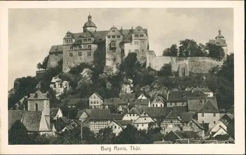 Ansichtskarte Ranis Stadtpartie an der Burg 1928