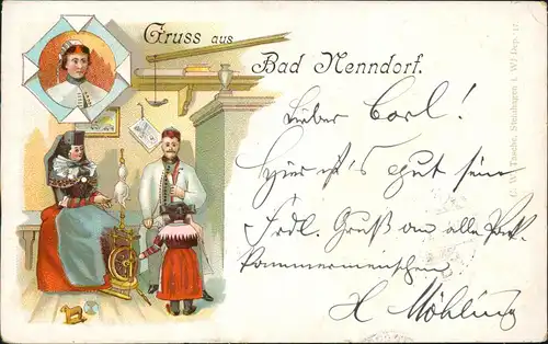 Ansichtskarte Litho AK Bad Nenndorf Trachtenstube - Familie 1897