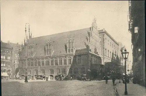 Ansichtskarte Hannover Altes Rathaus - Geschäfte Stände 1922