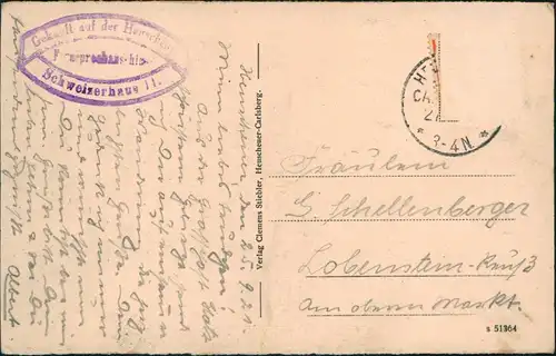 Postcard Karlsberg Karłów Rübezahl's Riesengrund 1918