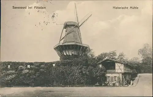 Ansichtskarte Potsdam Historische Mühle - Sanssouci 1916  gel. Stempel Potsdam