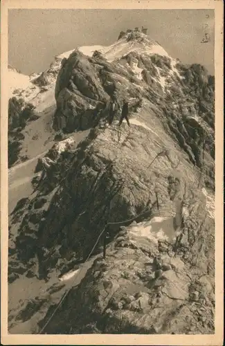Ansichtskarte Grainau Letzter Anstieg zur Zugspitze und Münchner-Haus 1926