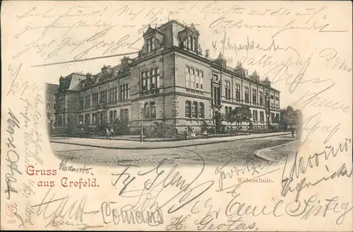 Ansichtskarte Krefeld Crefeld Partie an der Webschule 1898