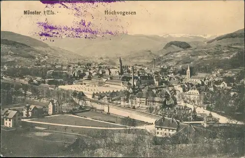 CPA Münster (Elsass) Munster (Haut-Rhin) Stadt und Fabriken 1916