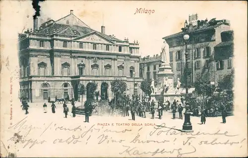 Cartoline Mailand Milano Piazza della Scala 1899