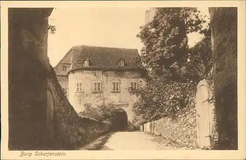 Ansichtskarte Scharfenstein-Drebach (Erzgebirge) Schloss Scharfenstein 1917