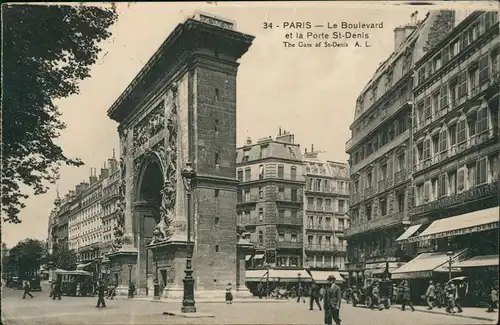 CPA Paris Le Boulevard et la Porte St-Denis 1936