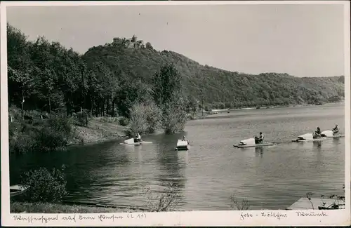 Waldeck (am Edersee) Wassersport auf dem Edersee - Trettboote 1954