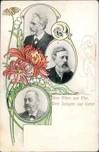Ansichtskarte  Menschen / Soziales Leben - Männer Porträt JUGENDSTIL 1905