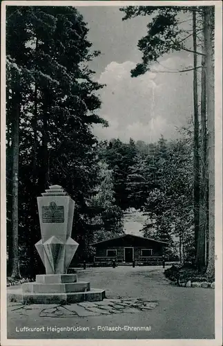 Ansichtskarte Heigenbrücken Pollasch-Ehrenmal, Blockhütte 1952